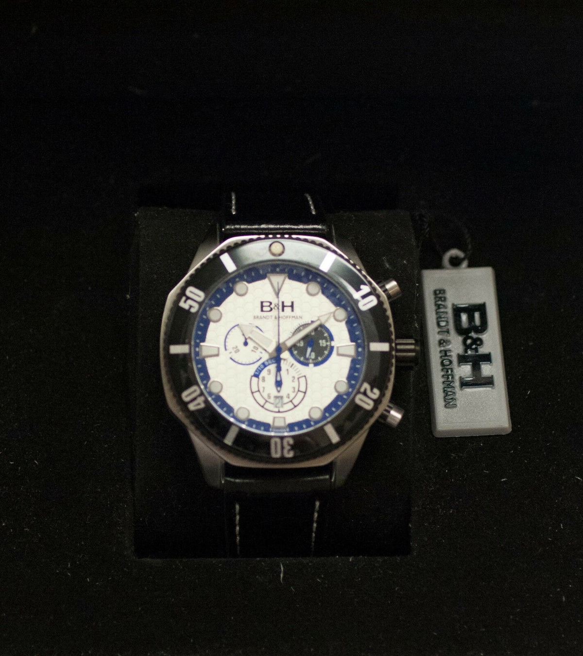 B&amp;H Brandt &amp; Hoffman 14060 Dunbar Chronograph Swiss Quartz Leather Men's Watch