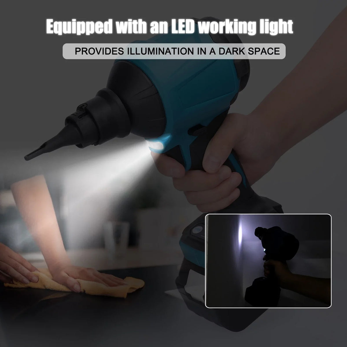moobody Air Dust System - Rechargeable Current-activated Cordless Inflator for Effective Dust Blowing and Narrow-space Cleaning.