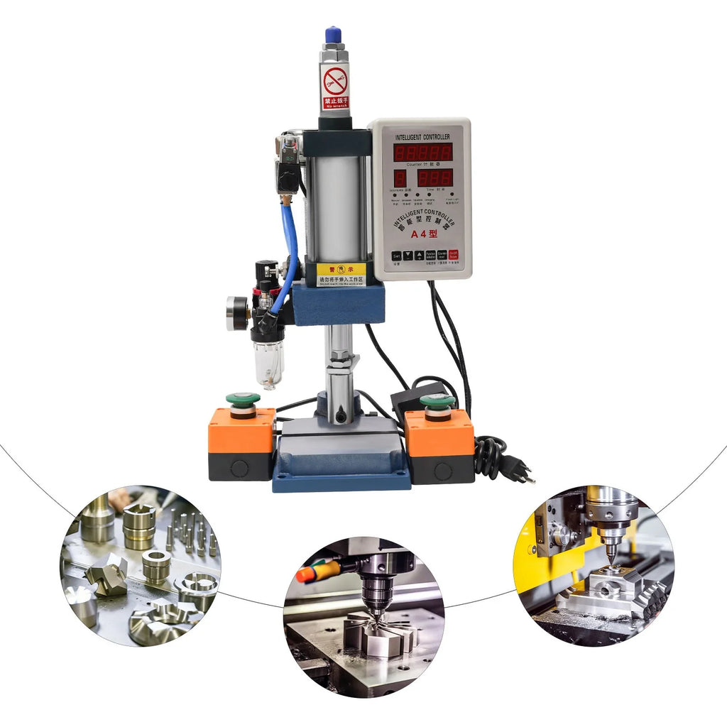 Wuzstar Pneumatic Punch Press Device; 440lbs Digital Double Control Desktop Punching Press Device