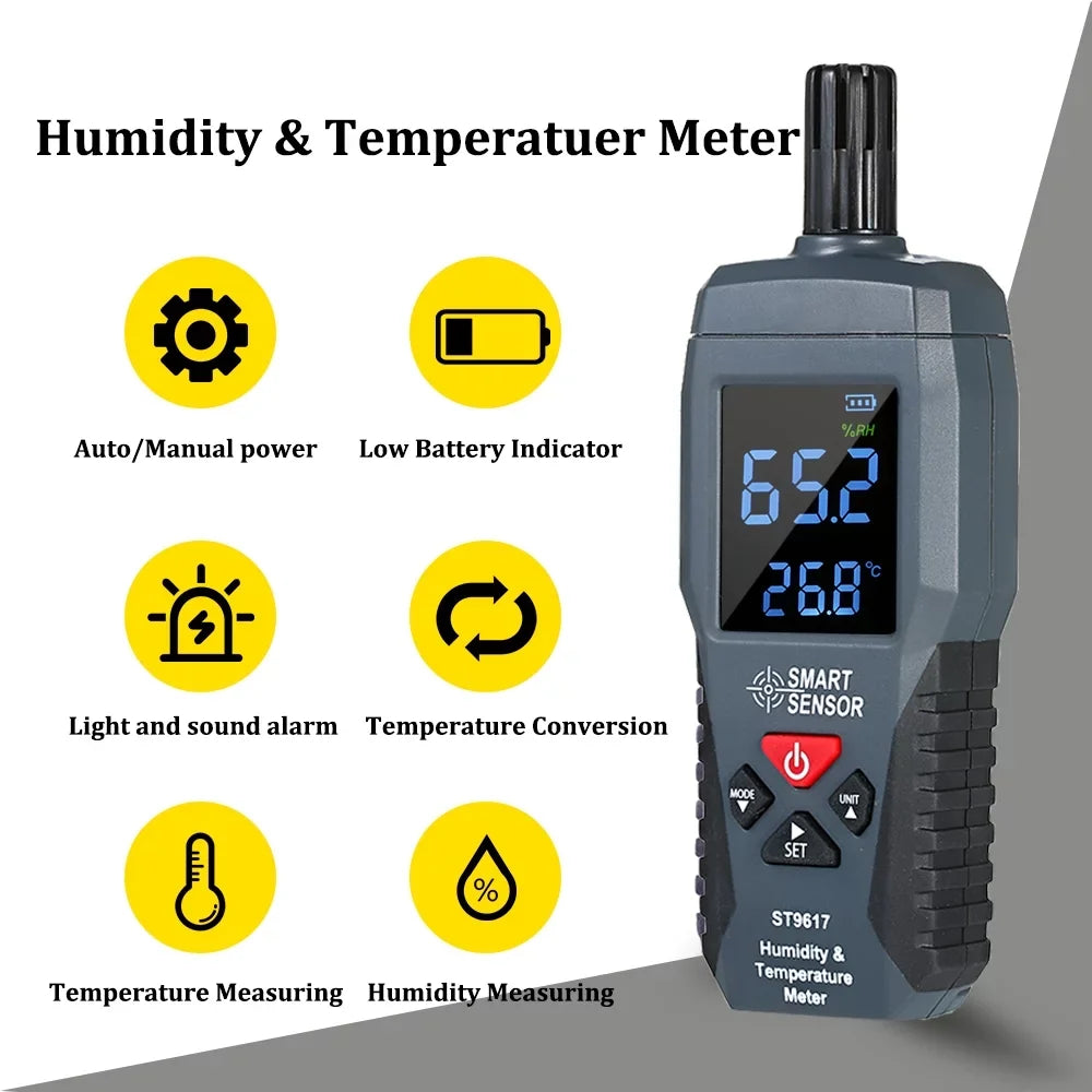 SMART SENSOR Humidity & Meter High Accuracy Digital LCD Display Humidity Hygrometer Meter Gauge Tester