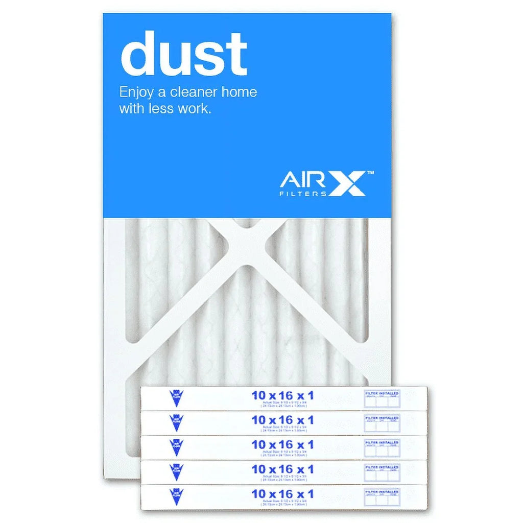 AIRx Filters 10x16x1 Air Filter MERV 8 Pleated HVAC AC Furnace Air Filter; Dust 6-Pack; Made in the USA