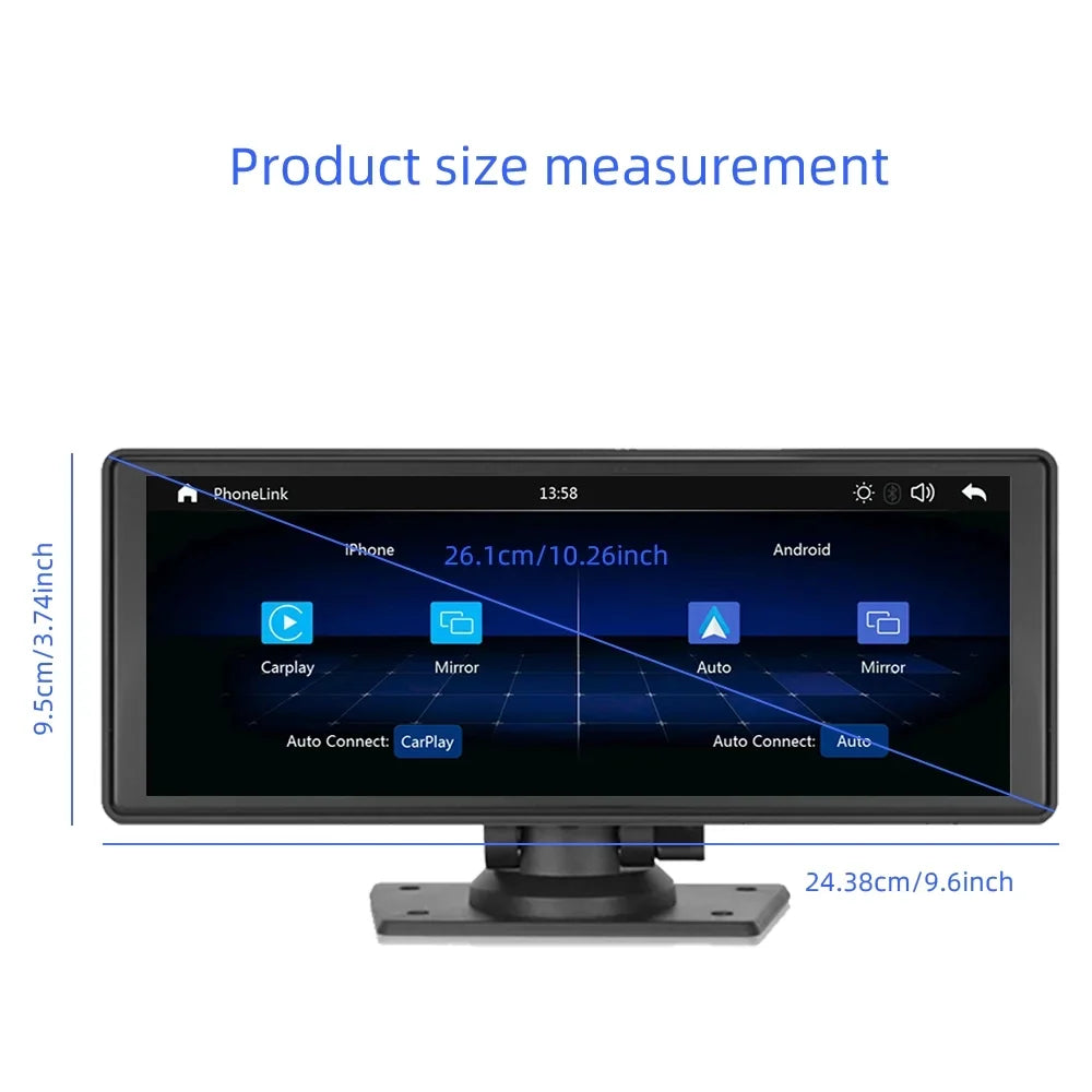 Polarlander Wireless Apple Carplay Car Stereo GPS Navigation; 9.3 foot Touch Car Play Screen Audio Car Radio Receiver with Android Auto; Bluetooth;Backup Camera; Recorder AUX; TF; Multimedia Player