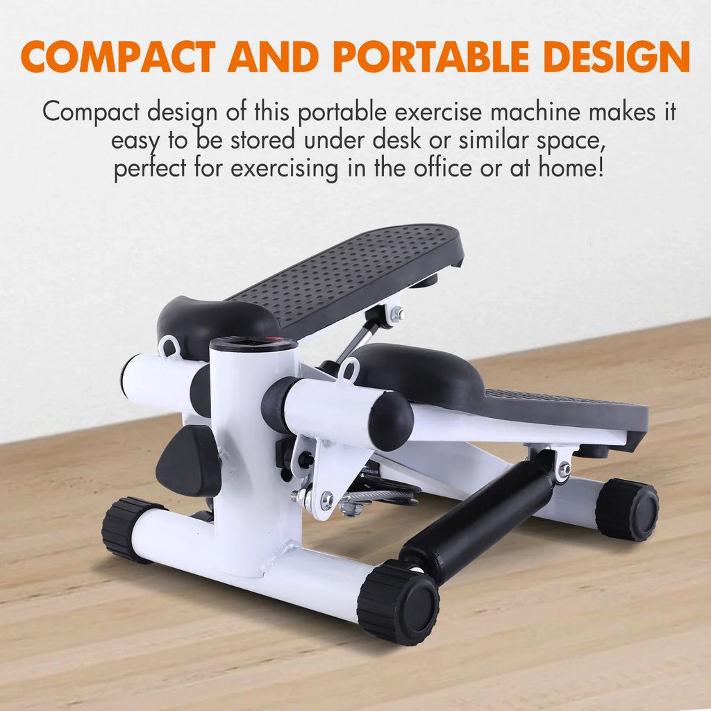 Stair Stepper for Exercise; Mini Steppers with Resistance Band; Aerobic Fitness Stepper Exercise Home Workout Equipment for Full Body Workout White