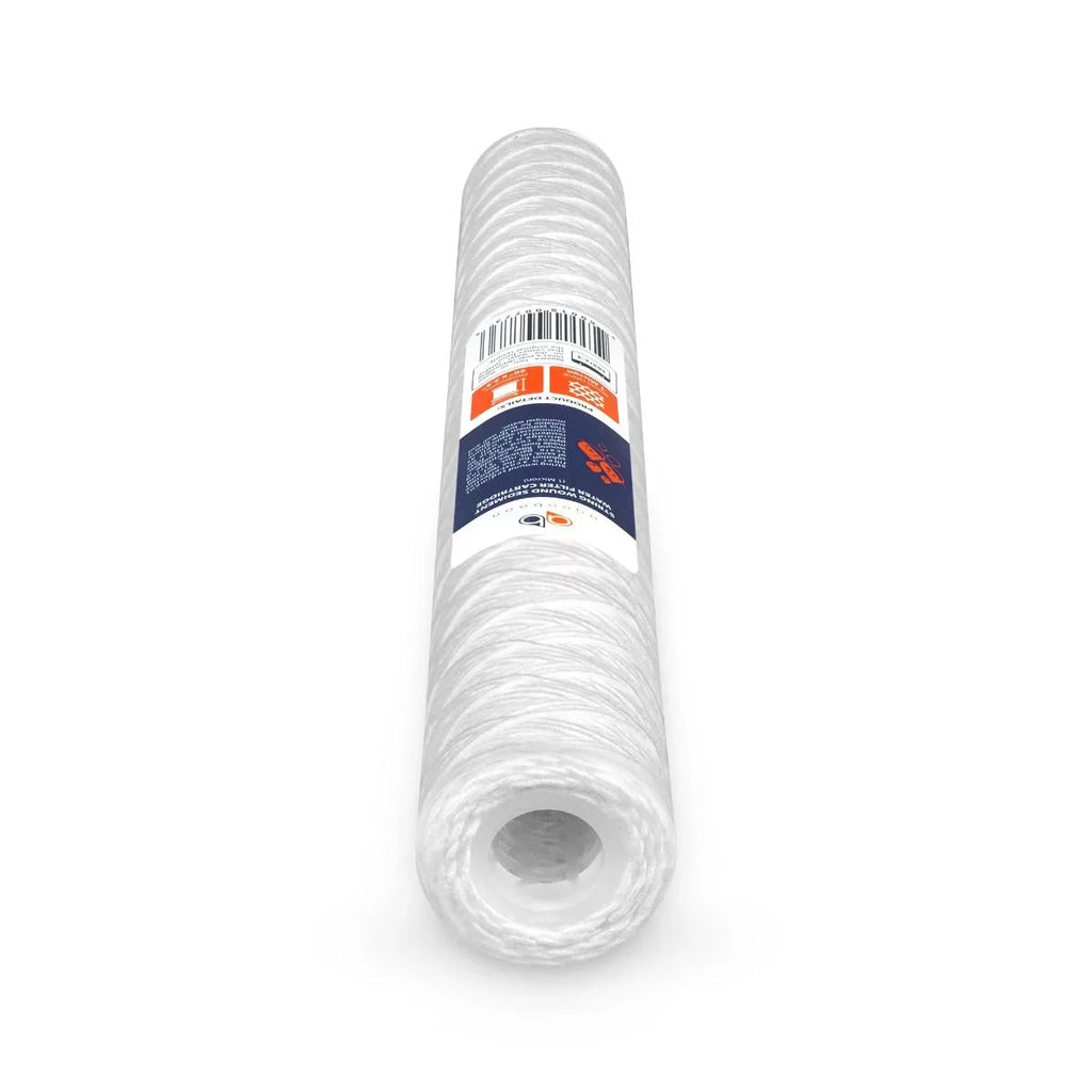 Aquaboon 1 Micron 20" x 2.5" String Wound Sediment Filter Cartridge | Universal Replacement for Any 20 inch RO Unit | Compatible with 101-230; PD-5-20; AP110-2C; P5-20; CFS124-C20; 4-Pack
