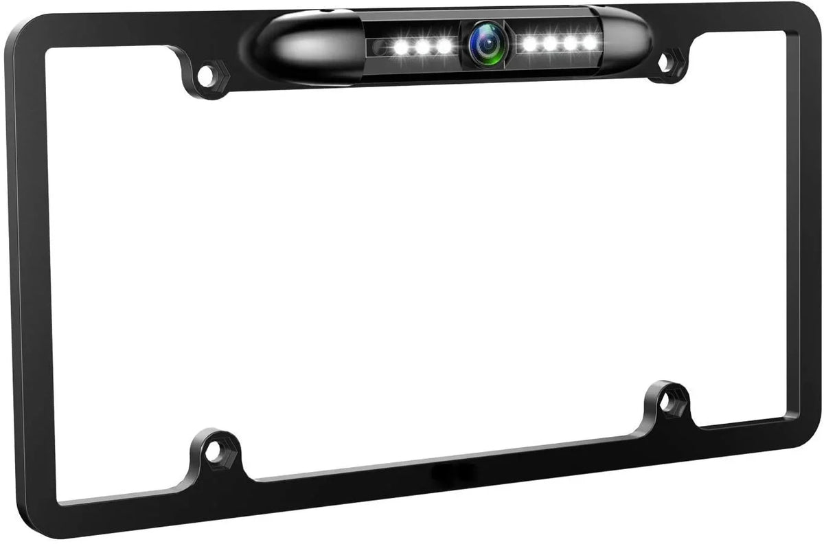 Absolute CAM2100S Chrome License Plate License Plate Backup HD Camera; Rear View Camera 170° Viewing Angle Universal Night Vision Fluidproof High Sensitive 8 Bright LED Reversing Car Camera