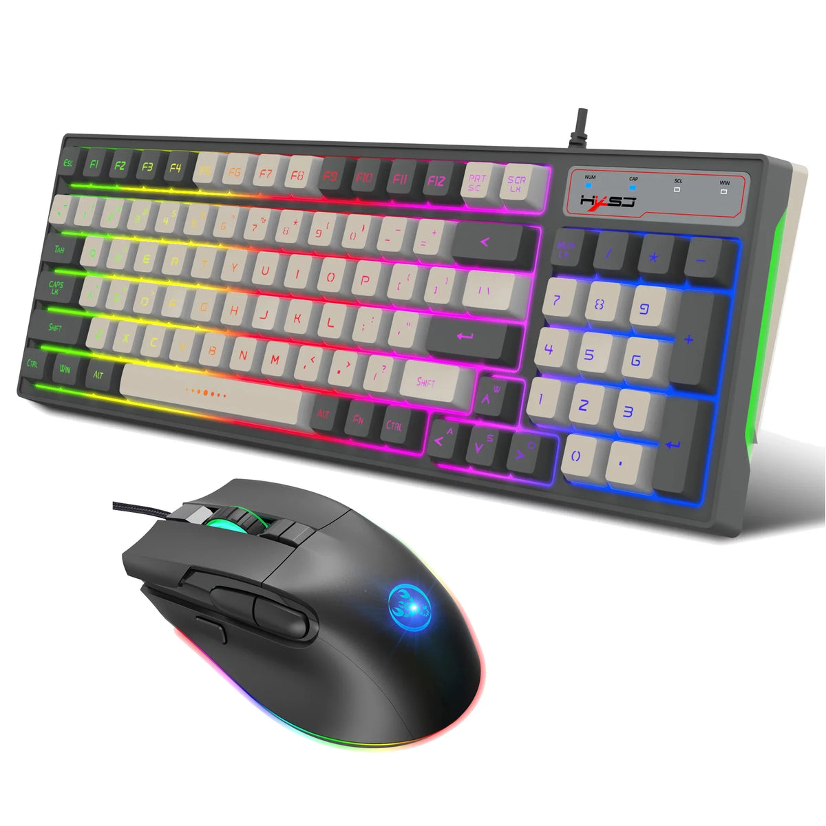 6588 V600+A905 Wired Keyboard and Combo; High Cool Effects; Ergonomic Design; Macro Programming Function; Full Key No Conflict; Multi-function Shortcut Keys; for Gaming and Office