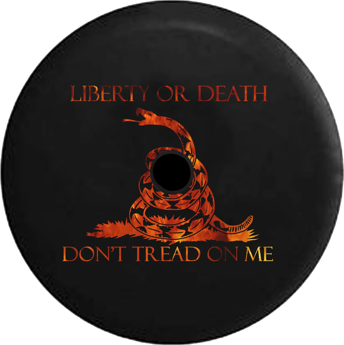 2018 2019 Wrangler JL Backup Camera Liberty or Death Don't Tread on Me Snake Flames Fire Spare Tire Cover for Jeep RV 33 foot