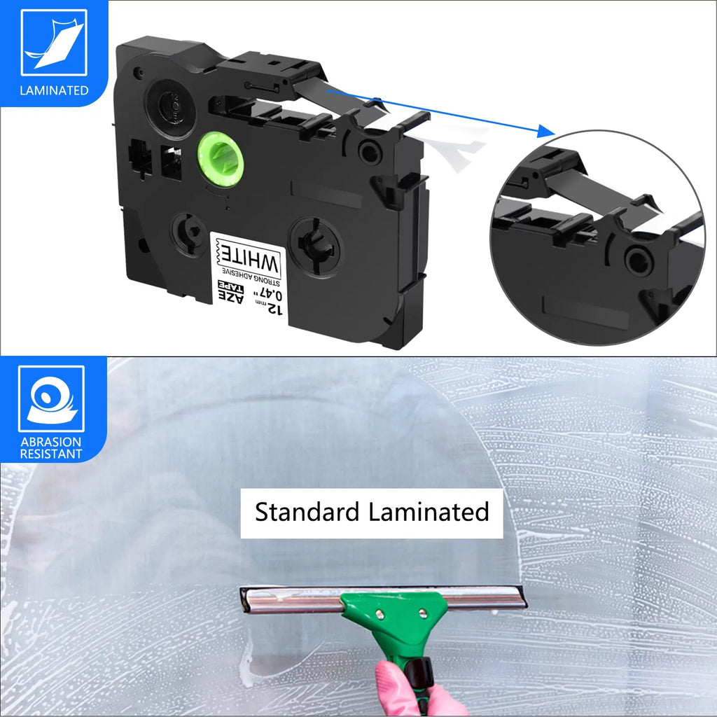 GREENCYCLE 40PK Compatible for Brother P-touch Black on White 12mm TZ TZe TZe-S231 TZ-S231 TZe-231 TZ-231 Extra Strength Laminated Label Tape