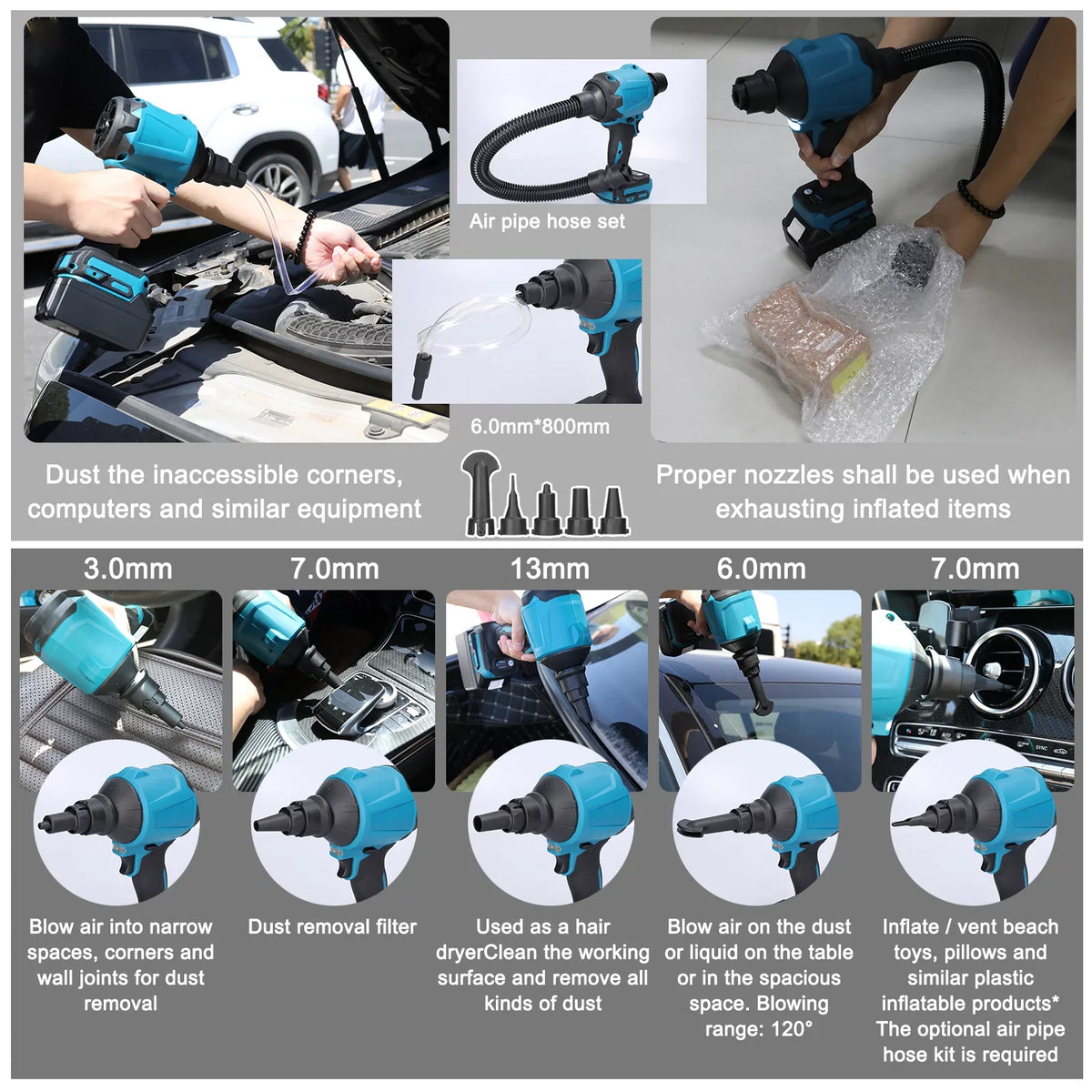moobody Air Dust System - Rechargeable Current-activated Cordless Inflator for Effective Dust Blowing and Narrow-space Cleaning.