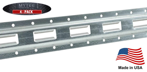 (4 Pack) 5' Vertical E-Track Tie-Down Rail - Made in USA | High Strength Galvanized Steel; Bolt-On Tie Down Rail for Cargo on Pickups; Trucks; Trailers; Vans