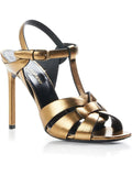 Saint Laurent Womens Tribute Leather Ankle Strap Heels