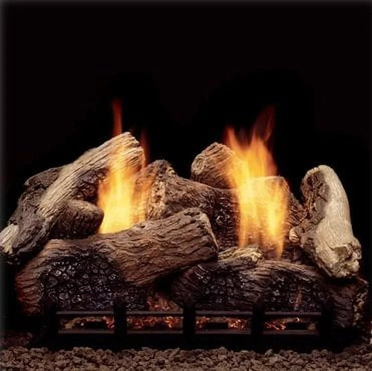 Monessen 30" Berkley Oak Ventless Gas Logs with Remote Ready Natural Blaze Burner Propane Gas 36;000 BTU