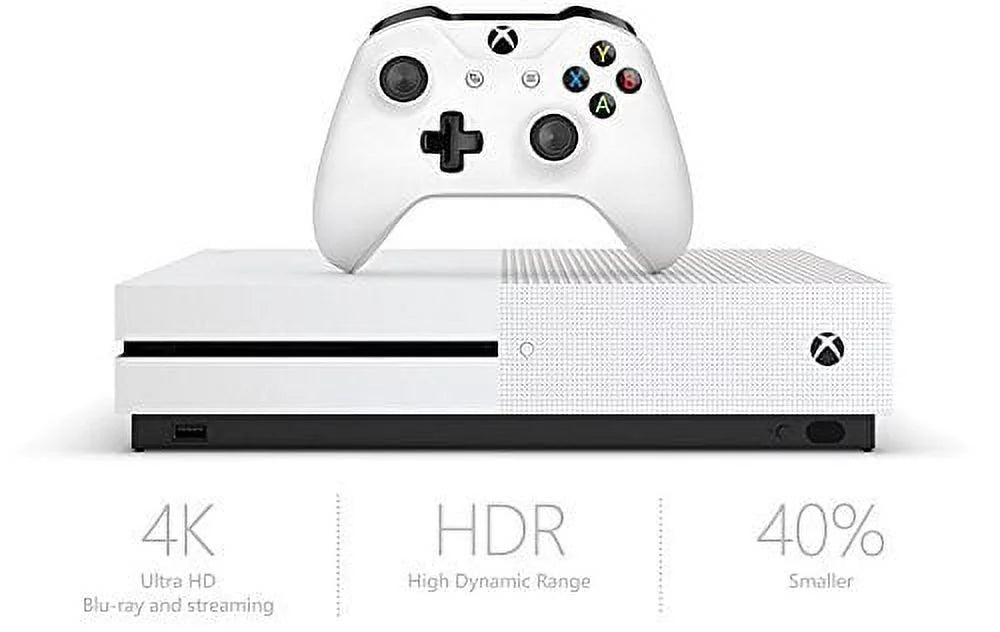 Restored Xbox One S 1TB Slim Console White with Matching Controller (Refurbished)