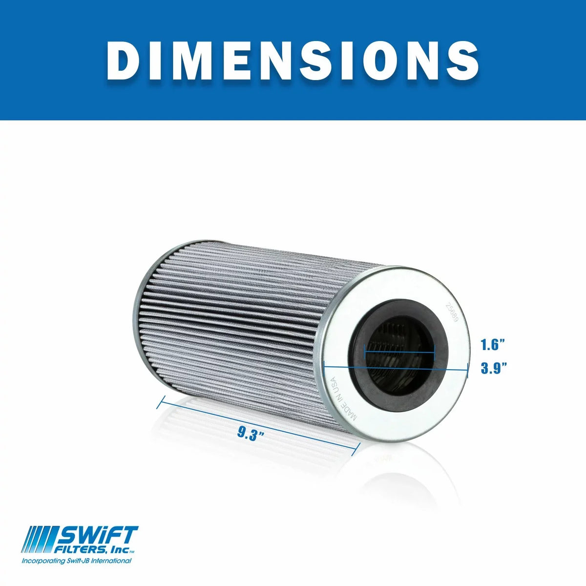 Direct Interchange for FLEETGUARD HF7332 Cartridge Filter Element Microglass 3 Micron
