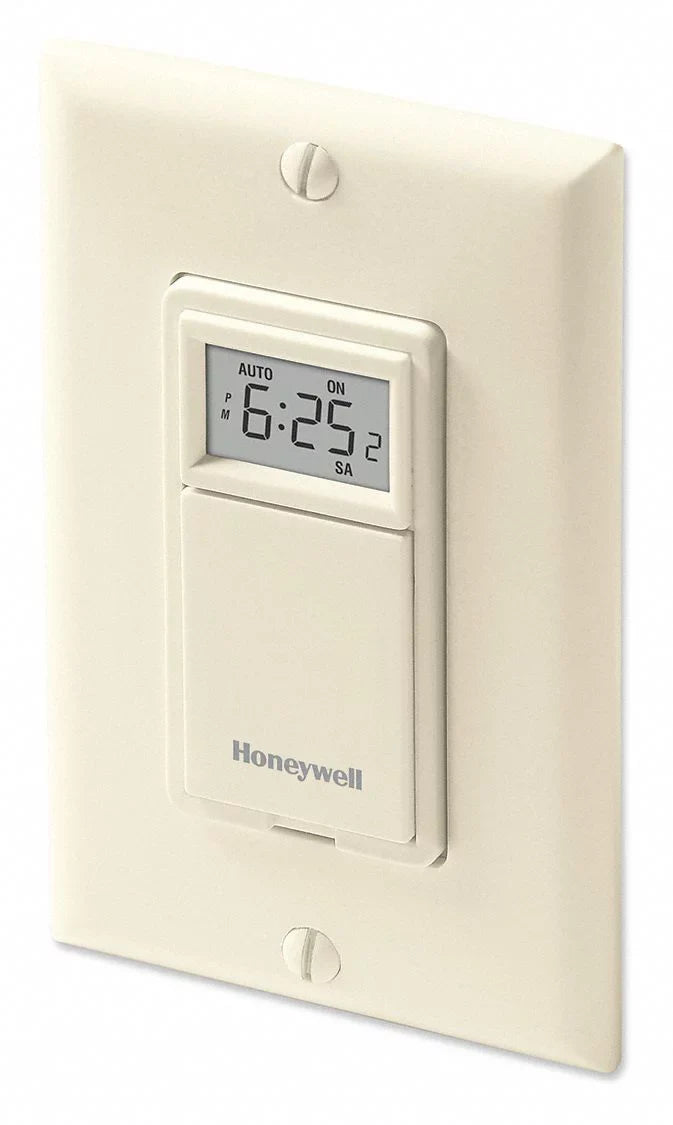 HONEYWELL Light Switch; 7 Day; Programmable; Off-White