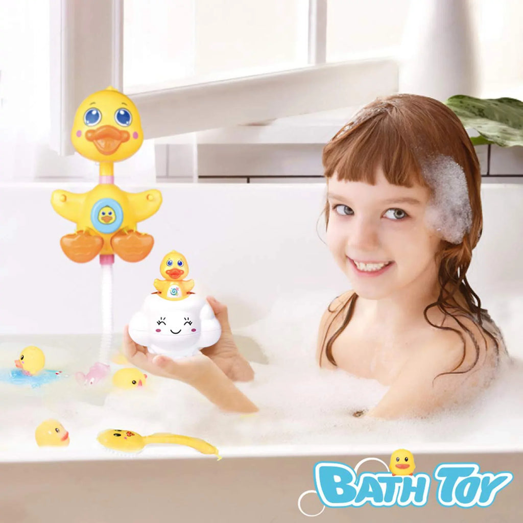 Fun Little Toys 9 Pcs Baby Bath Toys; Duck Coat Toy; Bath Squirters; Bath Boat; Fishing Net; Bathtub Toys for Kids; Best Gifts for Kids