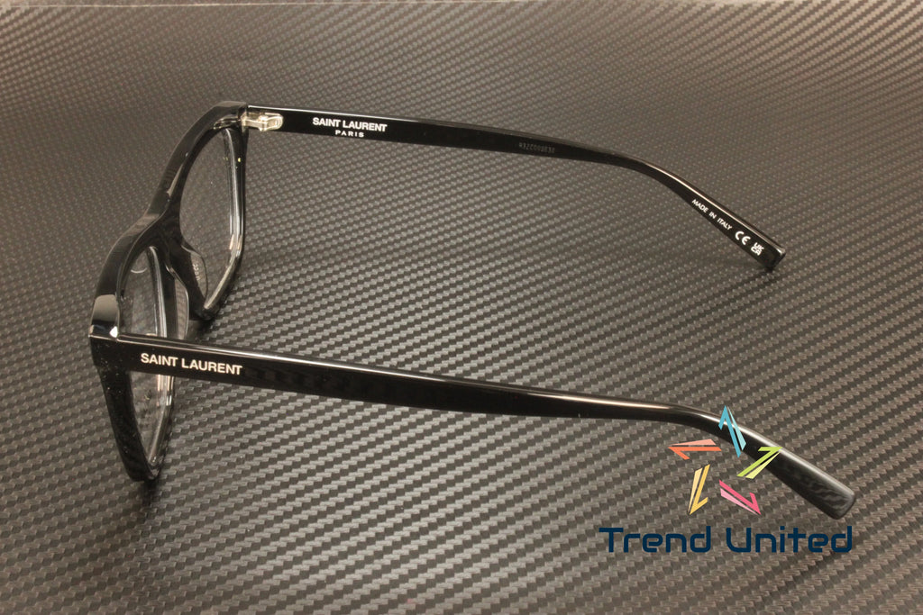 SAINT LAURENT SL 481 001 Rectangular Squared Black 55 mm Men's Eyeglasses