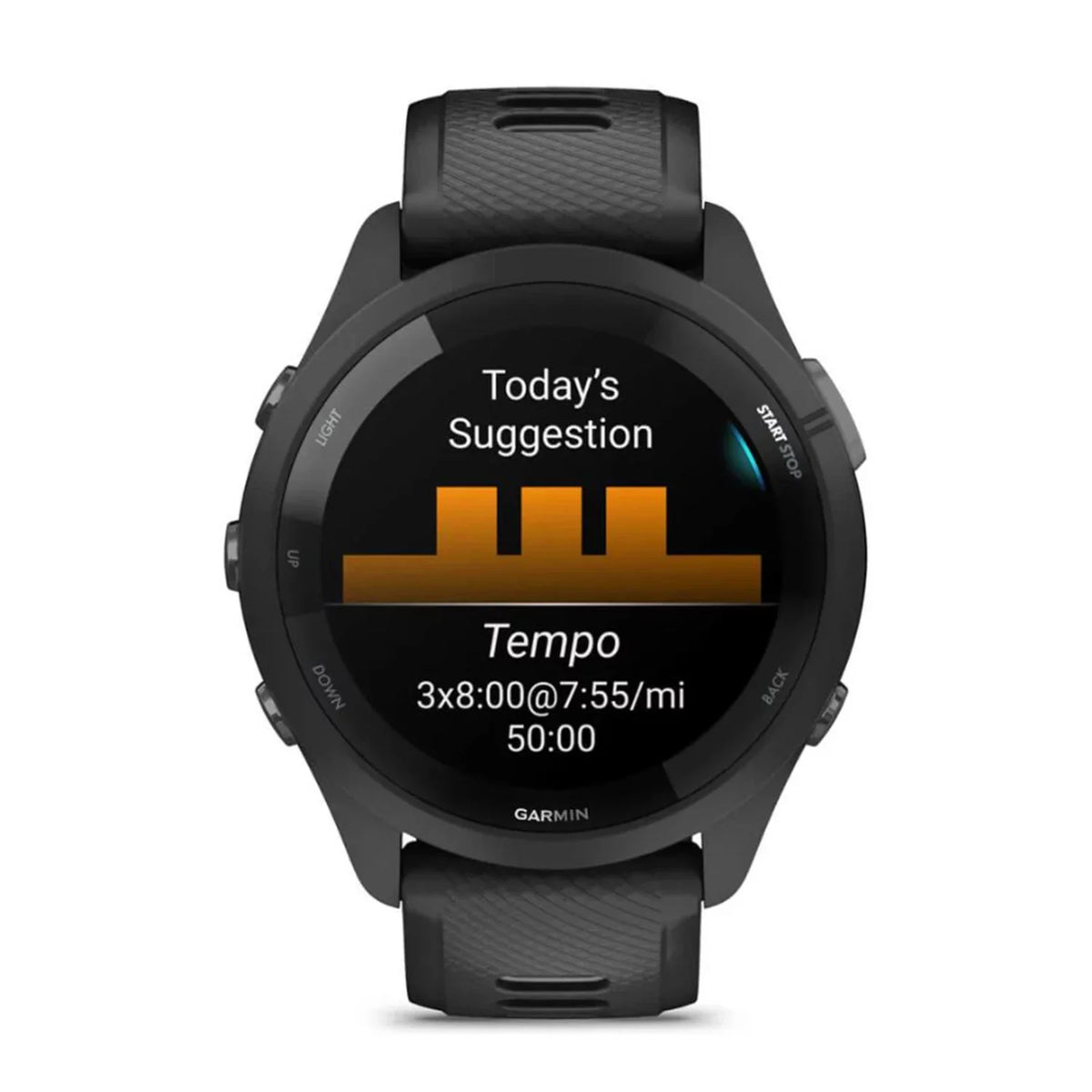Garmin Forerunner 265 Smartwatch (Black) Bundle with USB-C Charging Cable and Adapter; 6Ave Cleaning Kit; and Extended Protection