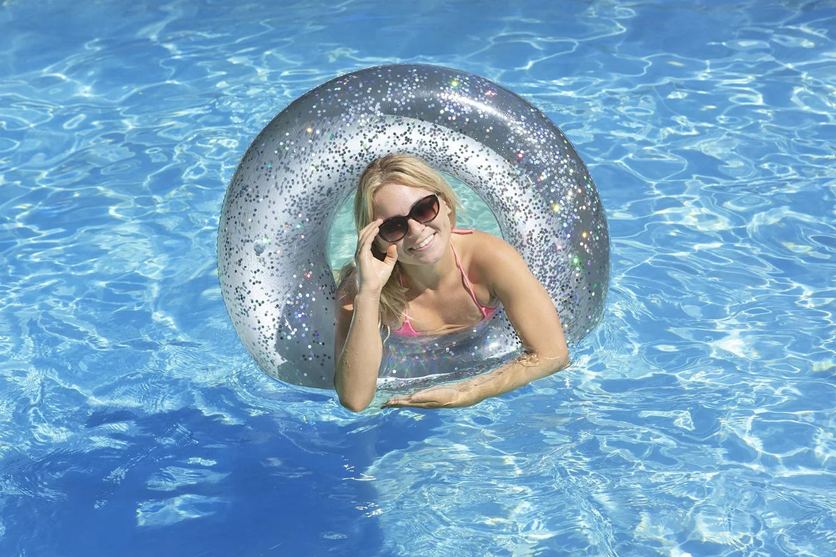 Poolmaster 36-foot Silver Glitter Swimming Pool Float Tube