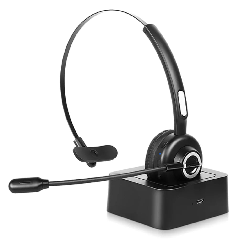 Comfortable Bluetooth Headset; UX-M97 Wireless Headset with Microphone; Wireless Cell Phone Headset with Noise Isolation Mic Charging Base Mute Function for 20 lite With Charging Dock