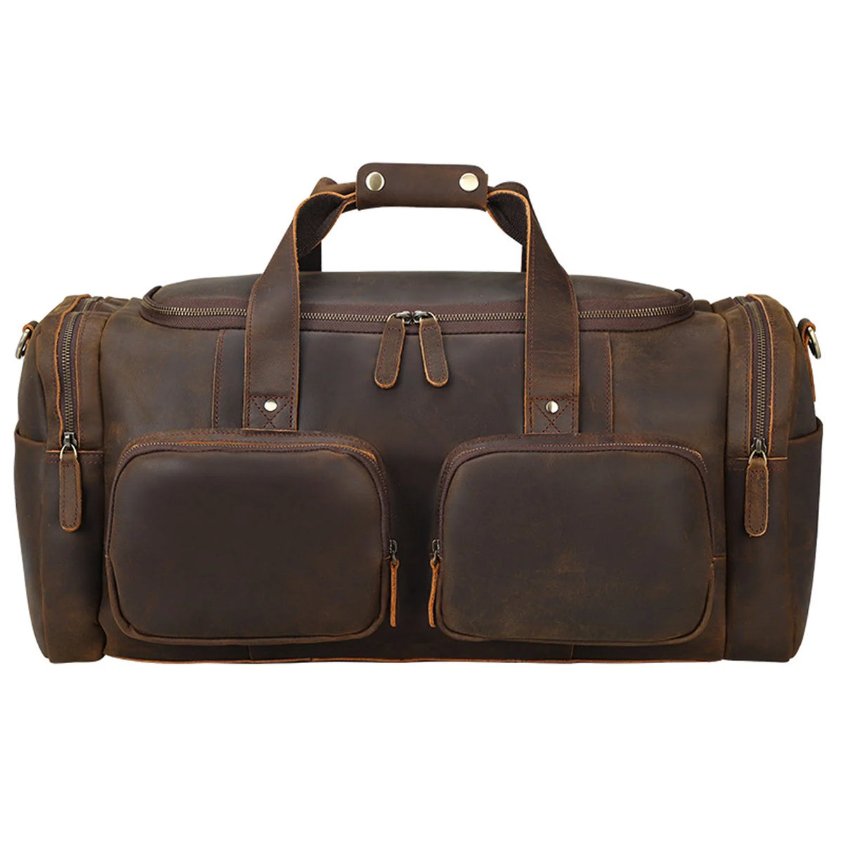 Full Grain Leather Duffle Bag; Travel Bag; Shoulder Bag