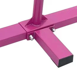 Iron Form Gymnastics Bar Horizontal Kip Bar for Gymnasts Junior Training Expandable Height; Heavy Duty Jungle Gym Exercise Bar for Children and Adults; Adjustable Height 3 to 5 FT Gymnastic Bar; PINK