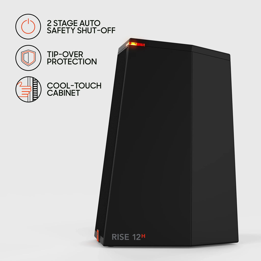 Sharper Image Rise 12H Personal Tower Heater; 2 Heat Settings; Black; New