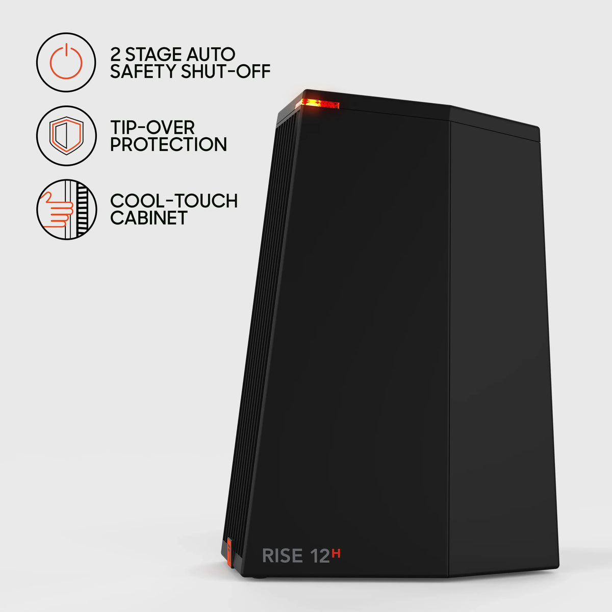 Sharper Image Rise 12H Personal Tower Heater; 2 Heat Settings; Black; New