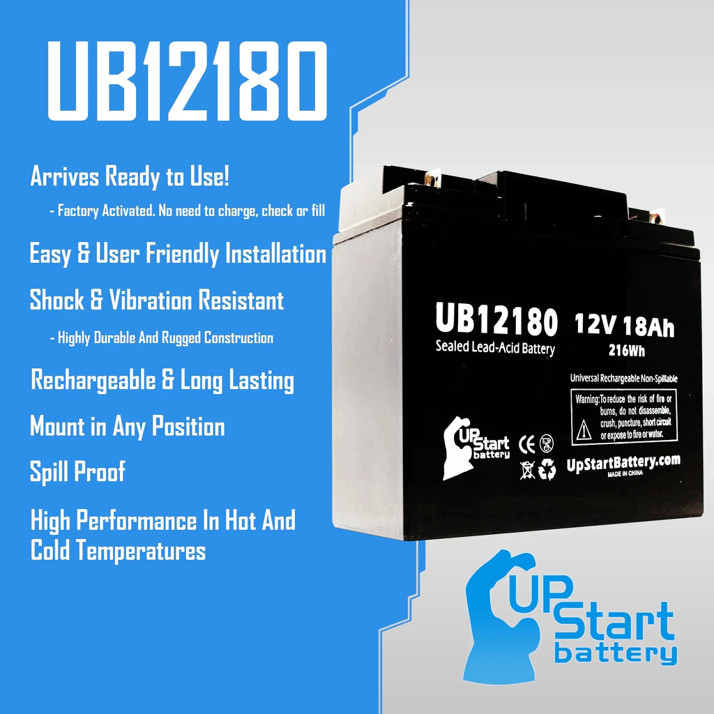 Compatible EAGLE PICHER BATTERIES CFP12V18UPS Battery - Replacement UB12180 Universal Sealed Lead Acid Battery (12V; 18Ah; 18000mAh; T4 Terminal; AGM; SLA)