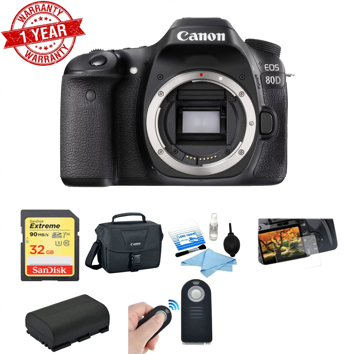 Canon EOS 80D DSLR Camera Basic Kit