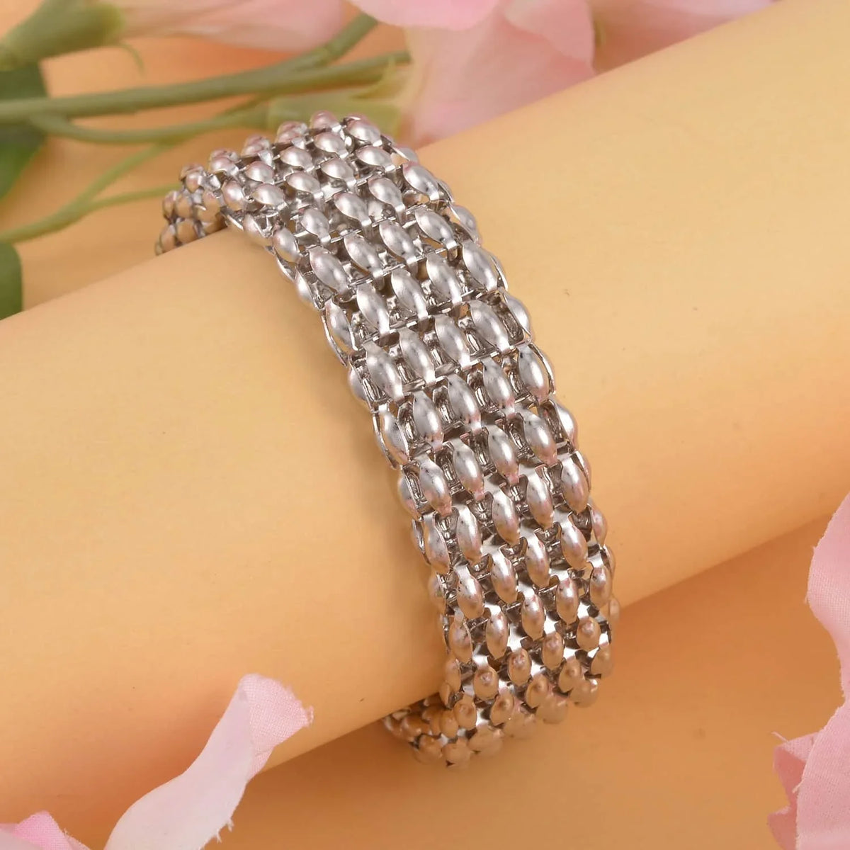 Shop LC Stainless Steel Mesh Chain Bracelet for Women Jewelry Size 7.5-9" Birthday Mothers Day Gifts for Mom