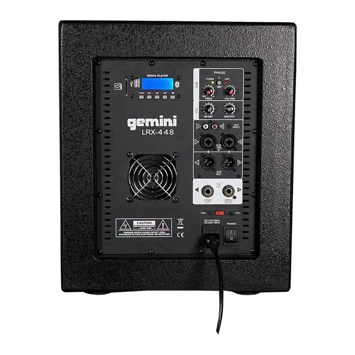 Gemini LRX448 12"subwoofer;usb And Bt Playback