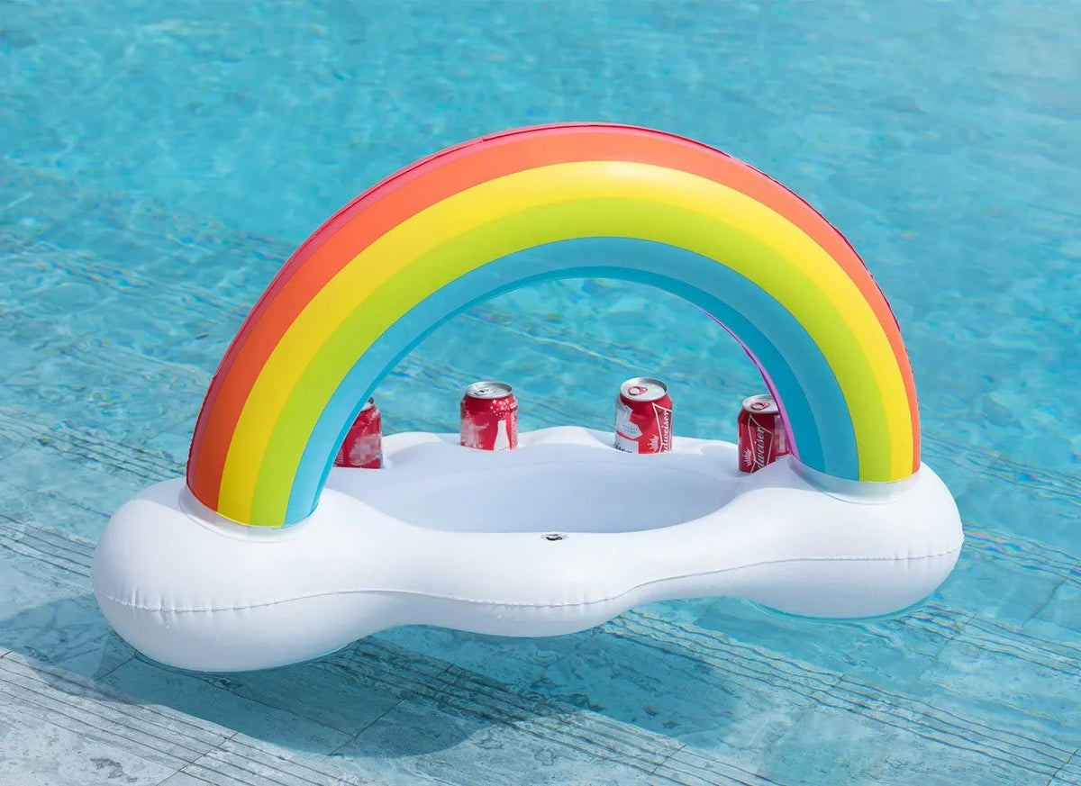 Inflatable Rainbow Cloud Drink Holder Floating Beverage Fun Decorations