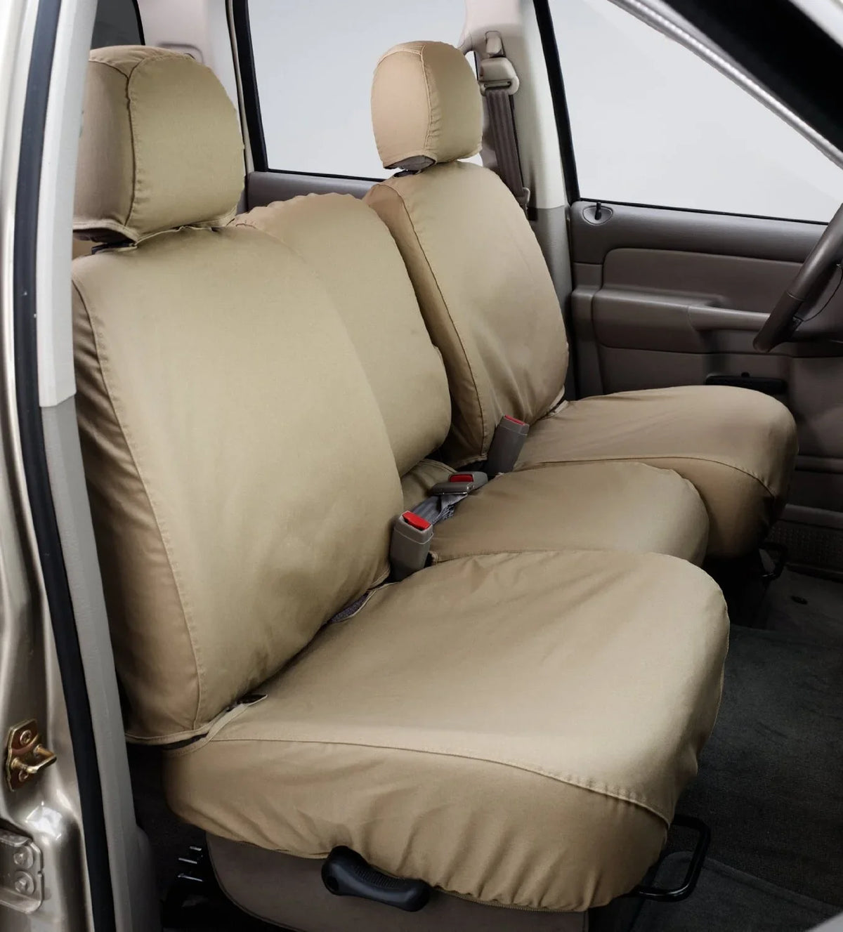Covercraft Custom-Fit Front Bench SeatSaver Seat Covers - Polycotton Fabric; Charcoal Black Fits select: 2001-2003 FORD F150