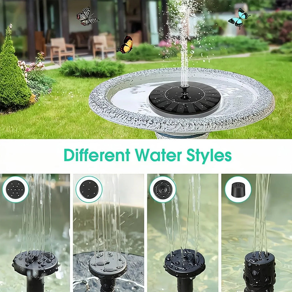 1pc Solar Bird Bath Fountain Pump - Independent Floating; for Gardens; Terraces; Ponds; and Swimming Pools - Fluidscape Outdoor Solar Powered Fountain