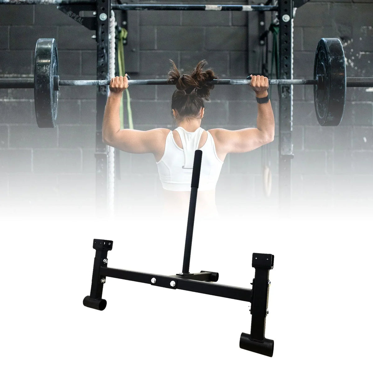AMLESO Deadlift Barbell Stand Compact Gym Equipment for Workout Sport Weight Plates