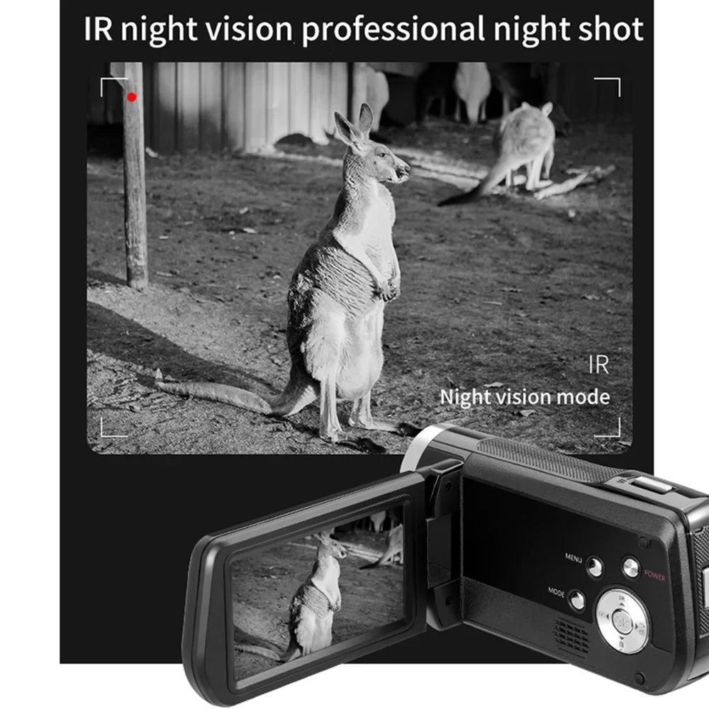 ORDRO AC2 4K Digital Camcorder with 48MP; 30X Digital Zoom; IR Night Vision; 3.0 foot IPS Touchscreen; Battery; Remote Control; and Carry Bag Included