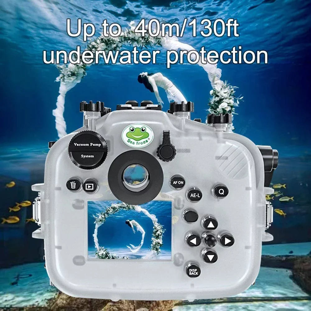 Seafrogs [40M/130FT] Underwater Camera Housing Liquidproof Scuba Case for Fujifilm X-T4 Fuji xt4 w/Short Flat Port