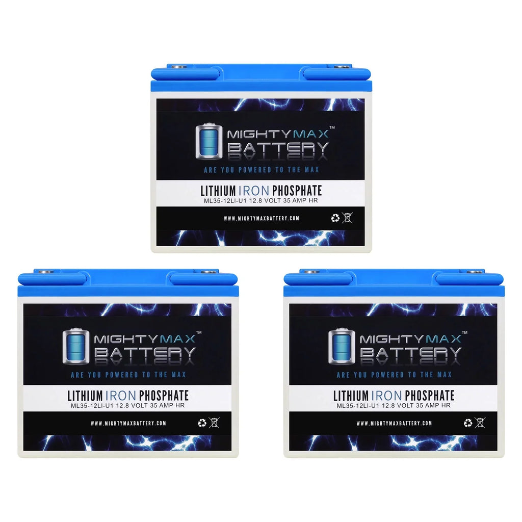 12V 35AH U1 Lithium Replacement Battery compatible with Goal Zero Yeti 400 Solar Generator - 3 Pack
