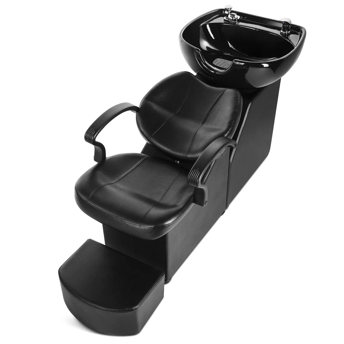 Artist hand Black Shampoo Barber Backwash Chair Salon Spa Beauty w/Ceramic Bowl;Sink; Foot Pedal