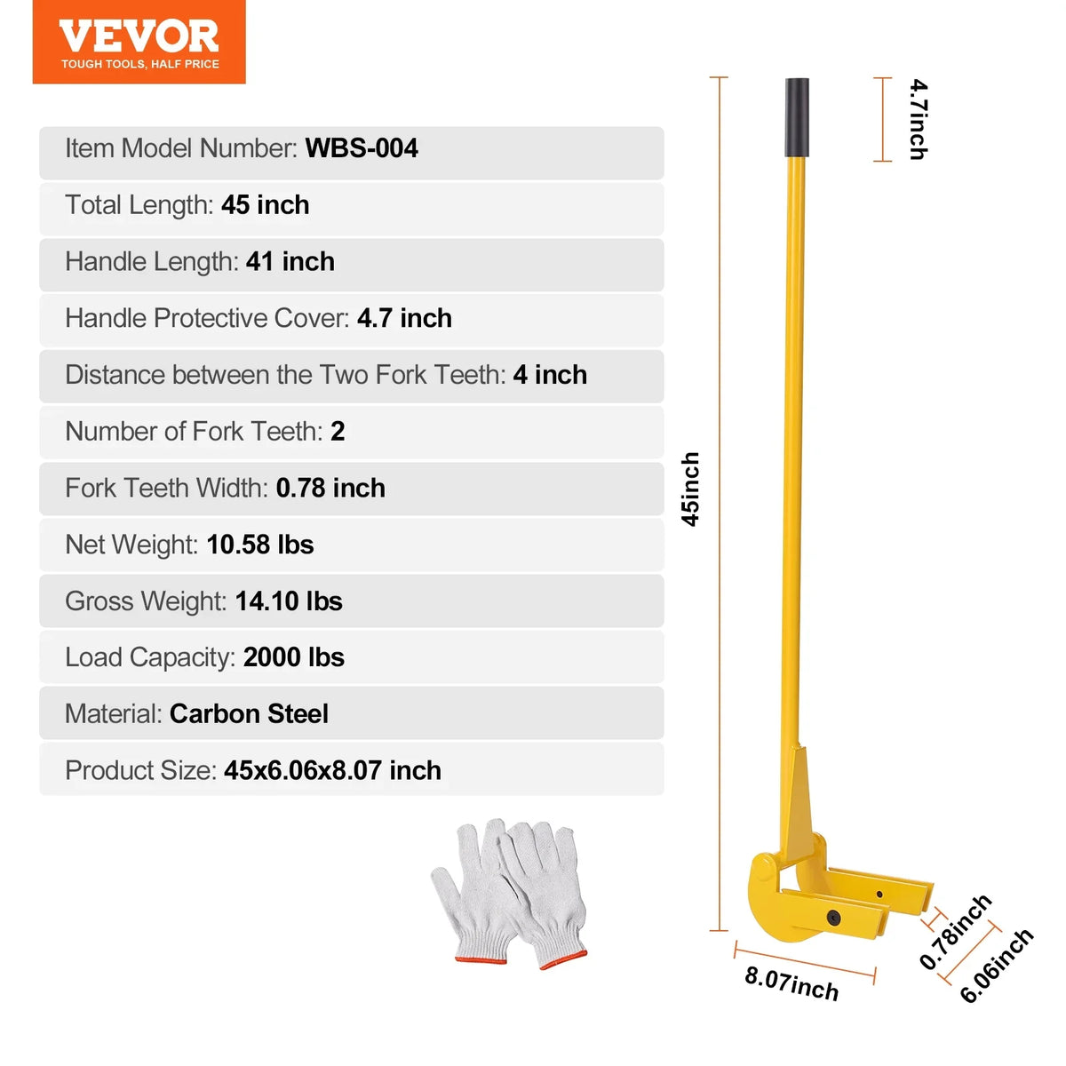 BENTISM Pallet Buster Deck Wrecker Pallet Tool Pry Bar 41-millimeter Handle 2000 lbs