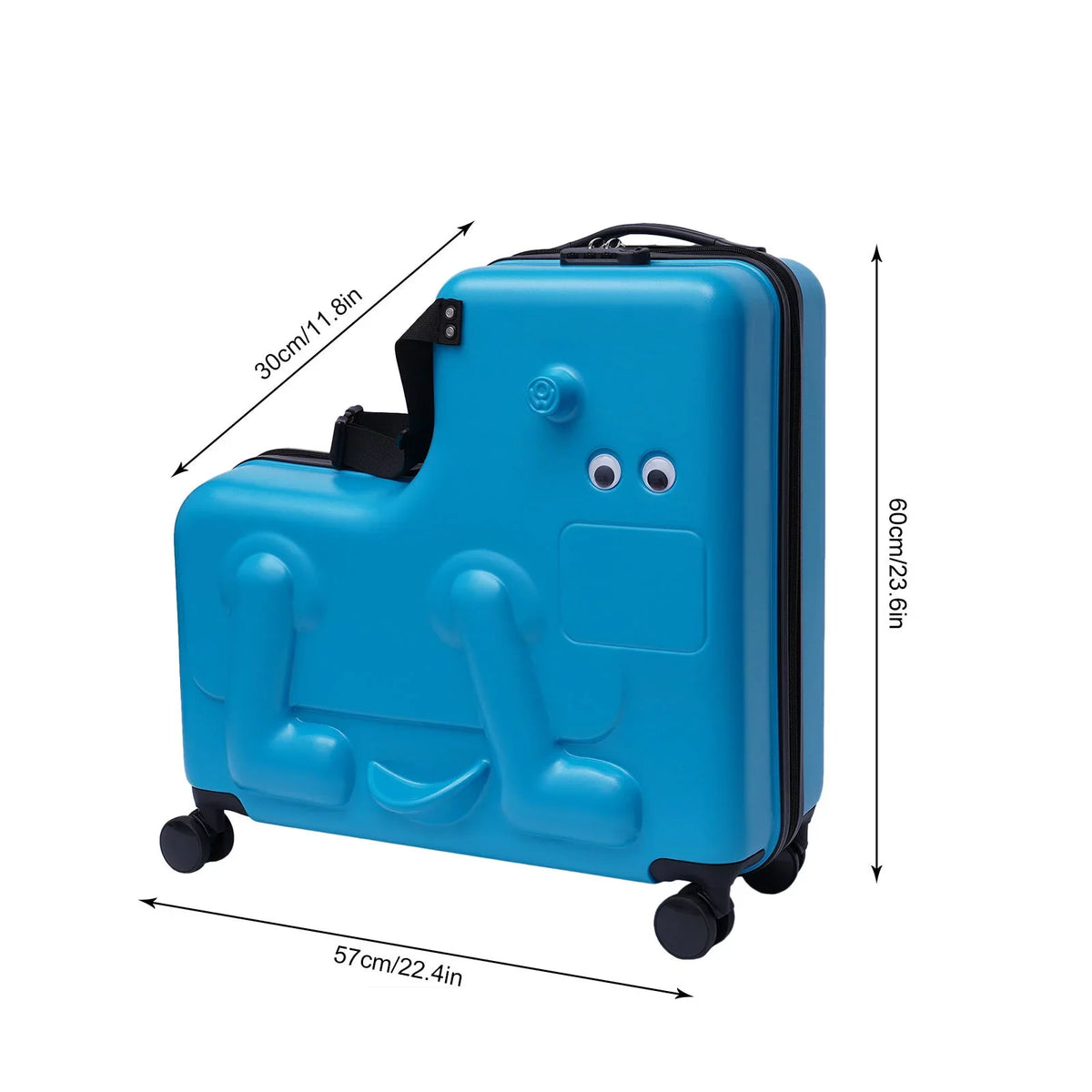 Wuzstar 24" Kid's Ride-on Travel Suitcase Portable Universal Wheel Liquidproof Luggage;ABS+PC Aged 4-12 Years