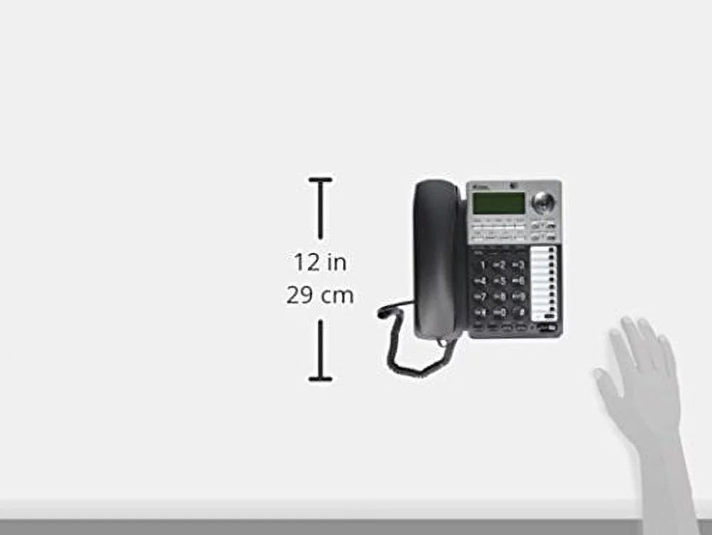 AT&T ML 2-Line Corded Telephone with Digital Answering System and Caller ID/Call Waiting; Black/Silver With Answering System