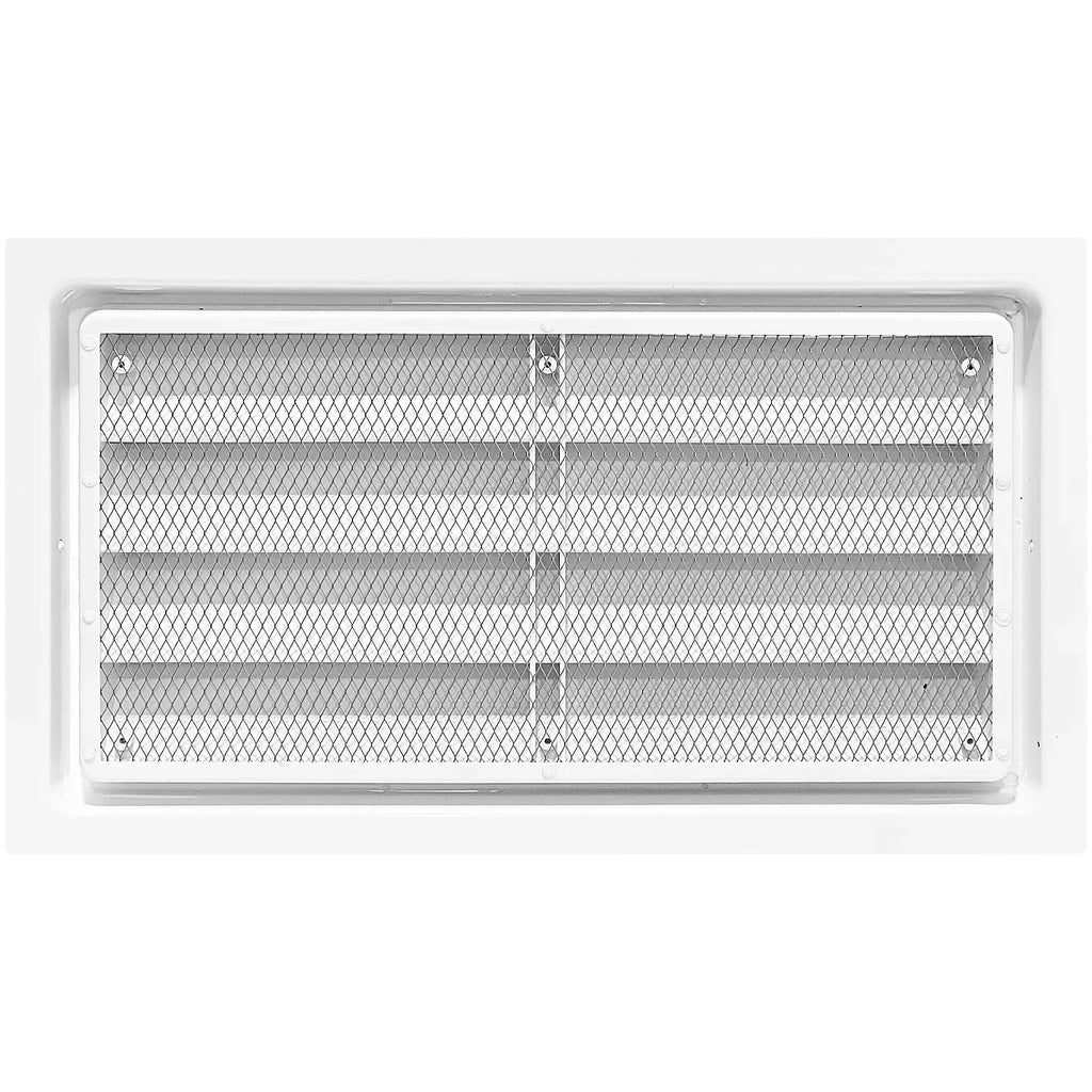 Crawl Space Manual Air Vent with Removable Cover and Vermin Screen (White; 8" Height x 16" Width)