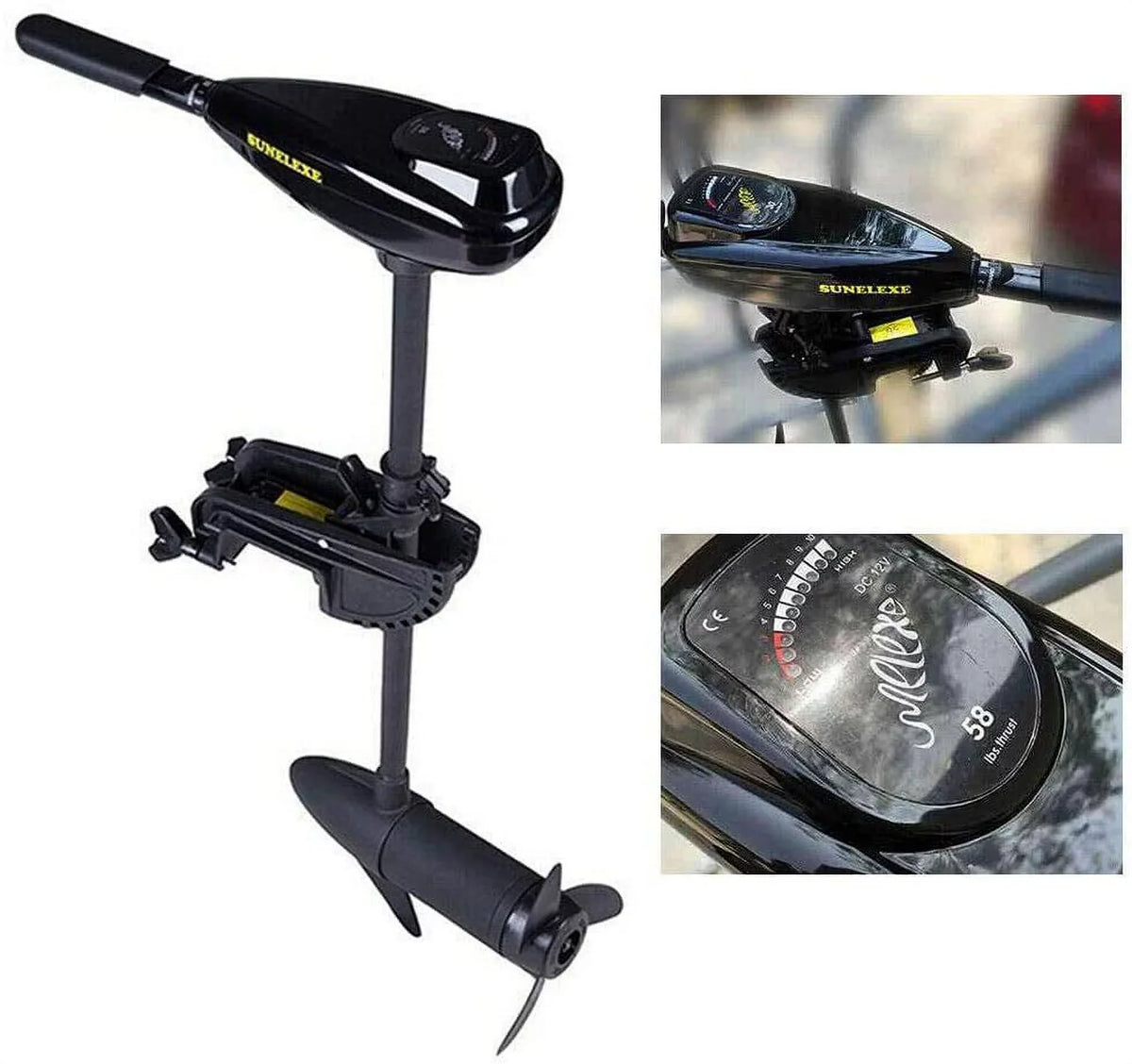 Miumaeov Voltage-driven Trolling Motor; 12V 58 LBS Fishing Boat Engine Short Shaft Marine Outboard Motor Drive