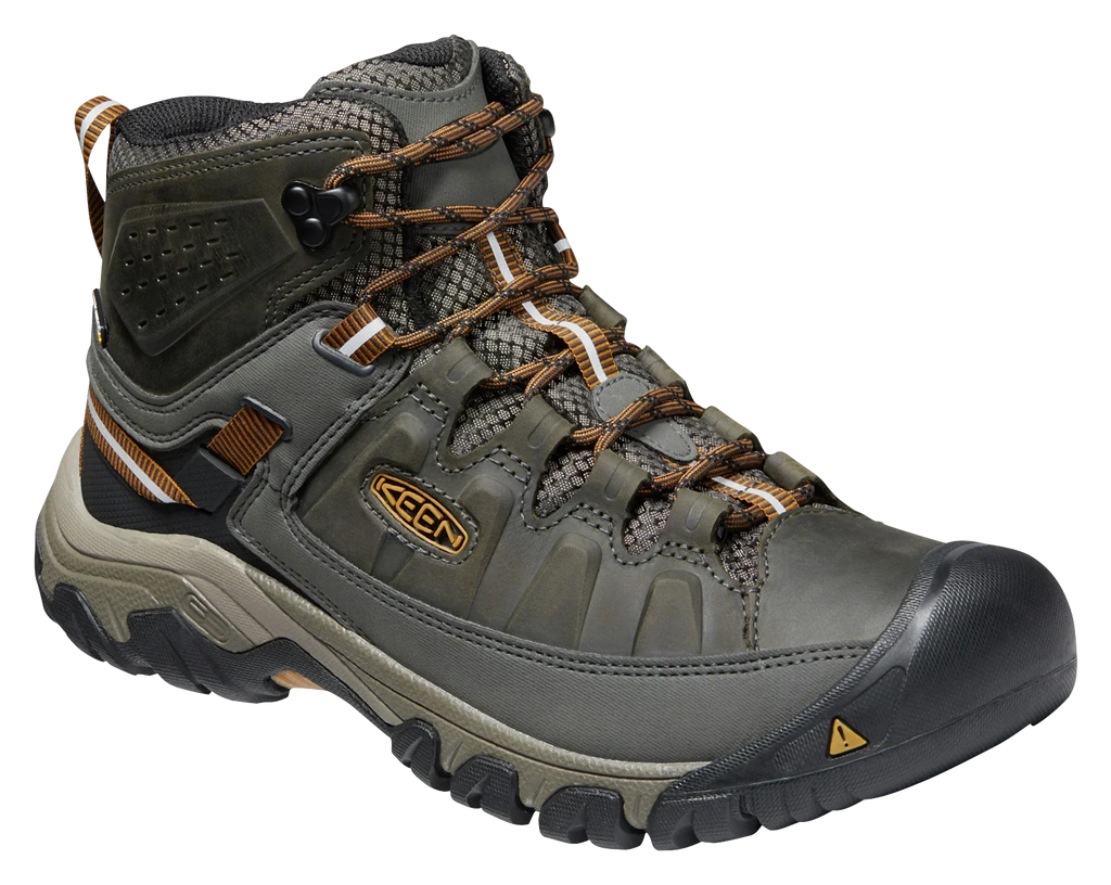 Refurbished KEEN Targhee III Mid Liquidproof Hiking Boots for Men - Black Olive/Golden Brown - 9M
