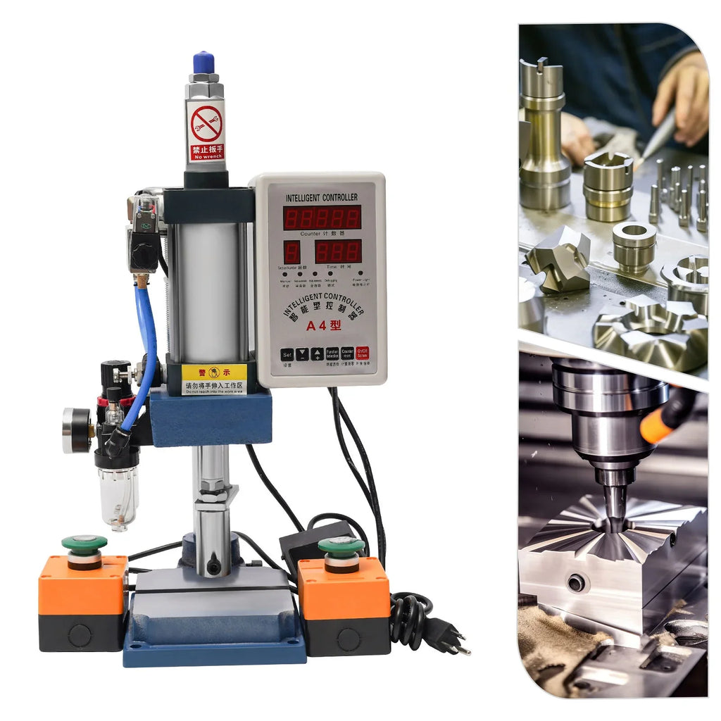 Wuzstar Pneumatic Punch Press Device; 440lbs Digital Double Control Desktop Punching Press Device