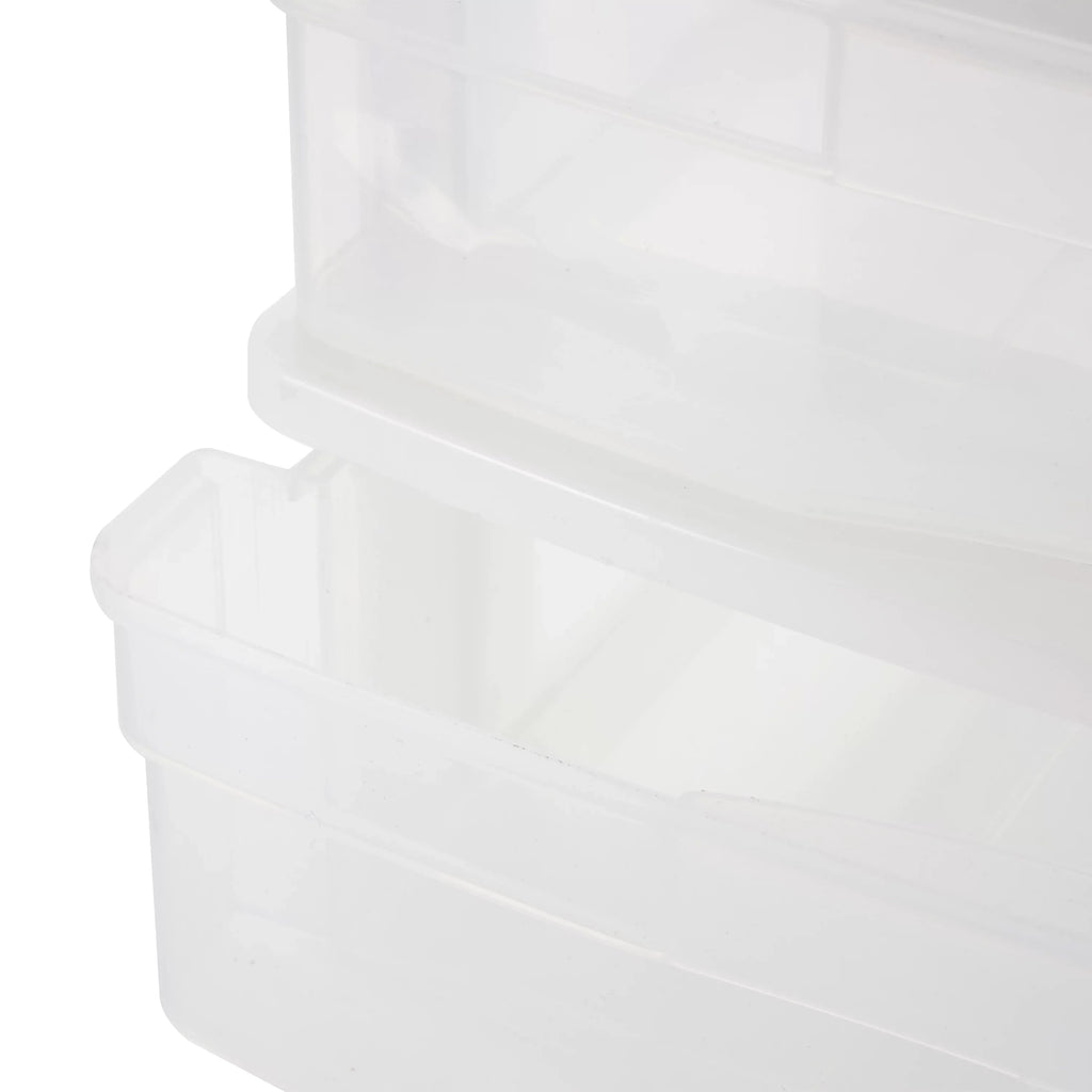 Gracious Living 4 Drawer Desktop Storage w/ Organizer Lid; White (4 Pack)