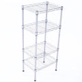 CAIHONG 4-Tier Wire Shelving Unit Metal Storage Rack Adjustable Organizer Perfect for Pantry Laundry Bathroom Kitchen Closet Organization (Silver; 13.77L x 9.84 Wx 31.5H)
