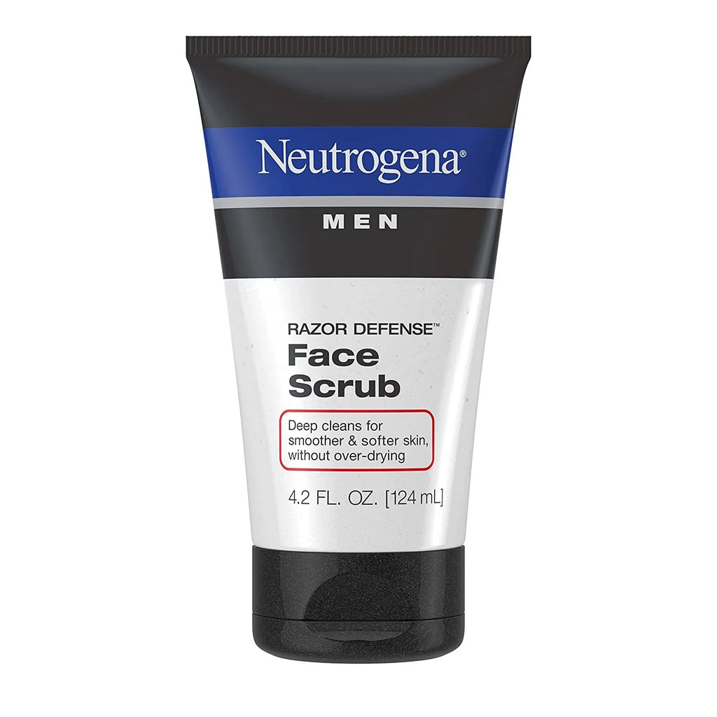 (4-Pack) Neutrogena Men Exfoliating Razor Defense Daily Shave Face Scrub; Conditioning Facial Cleanser for Smoother Skin And Less Razor Irritation; Dye-Free; 4.2 fl. oz